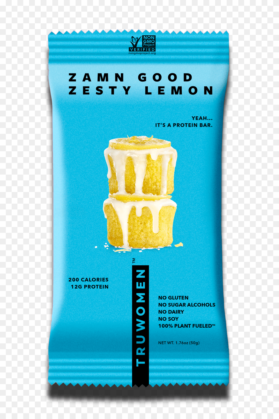 Zamn Good Zesty Lemon Tru Women Nutrition And Protein Bar, Food, Birthday Cake, Cake, Cream Png