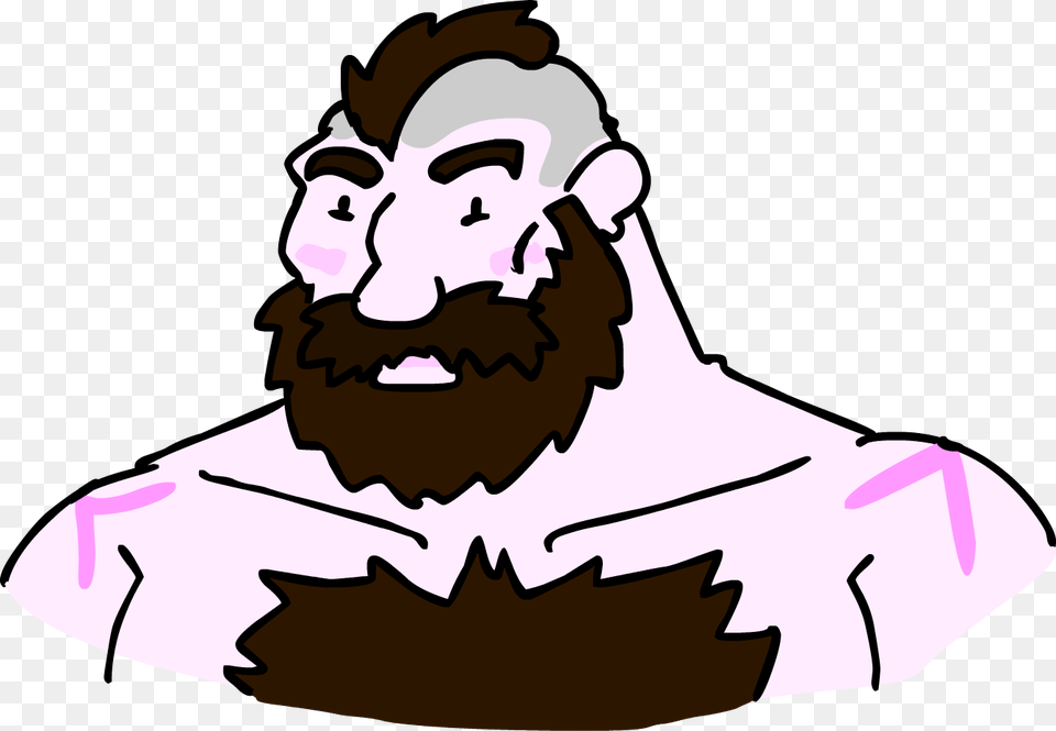 Zangief Doodle, Stencil, Adult, Male, Man Free Png Download