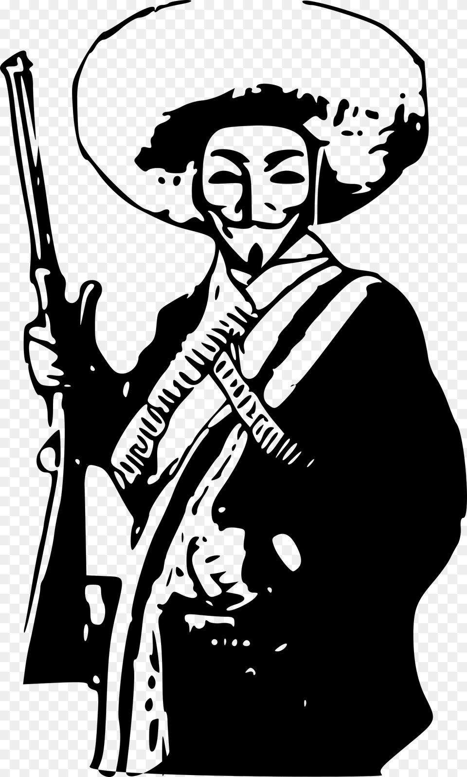 Zapata Anonymous Clip Arts Emiliano Zapata Vector, Gray Free Transparent Png
