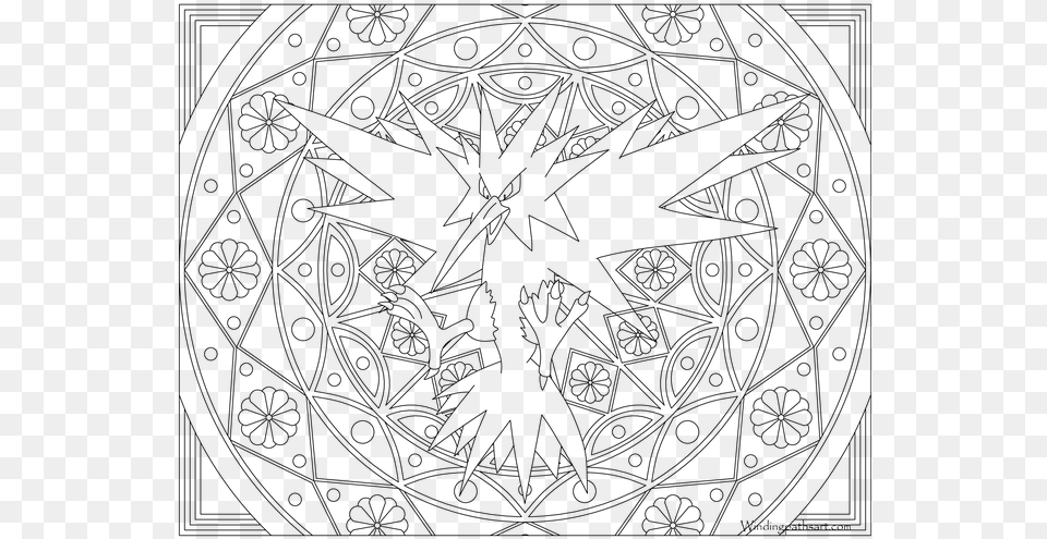 Zapdos Drawing Black And White Zapdos Legendary Pokemon Coloring Pages, Gray Free Transparent Png