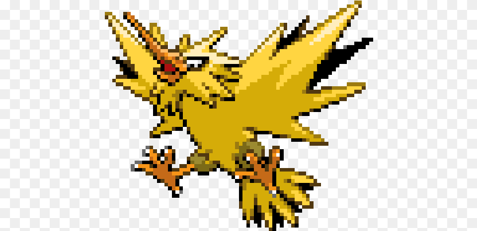 Zapdos Pixel Art Grid Free Png