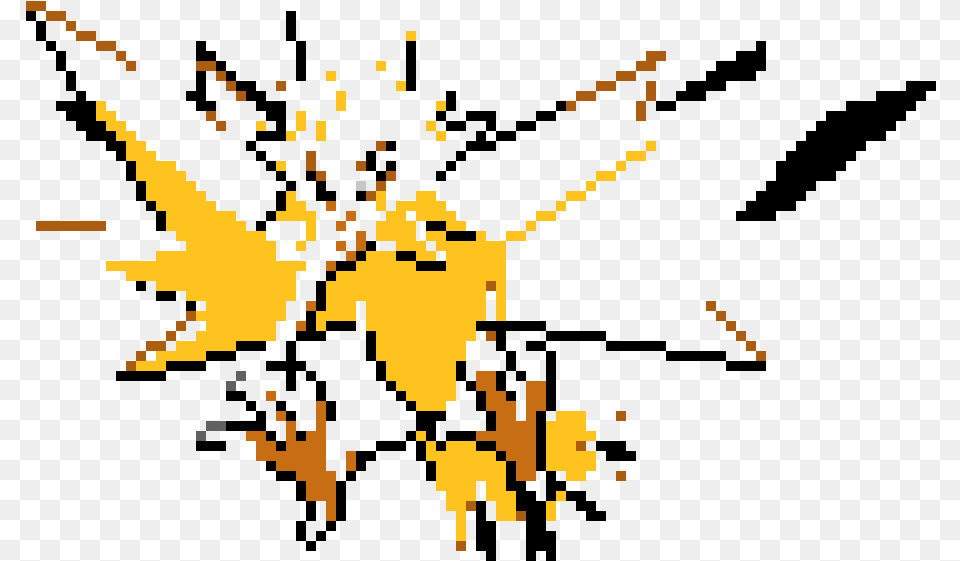 Zapdos Pixel Art Pixel Art Pokemon Zapdos, Animal, Bee, Insect, Invertebrate Free Transparent Png