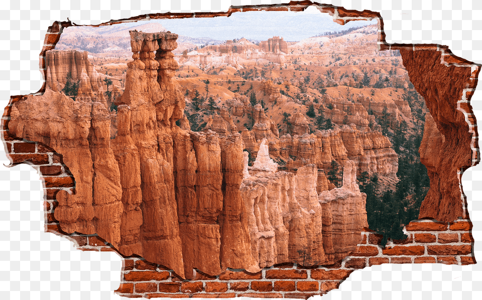 Zapwalls Decals Breaking Wall Inner Grand Canyon Bryce Canyon National Park, Brick, Mountain, Nature, Outdoors Free Png Download