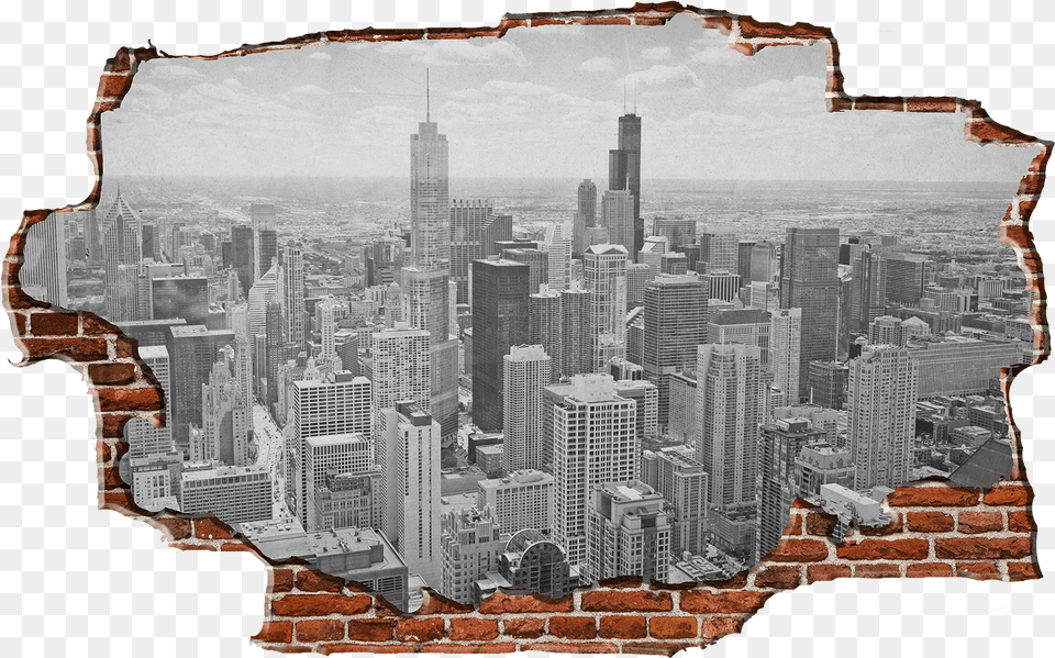 Zapwalls Decals Chicago Skyline Brickclass, Urban, City, Tower, Architecture Free Png