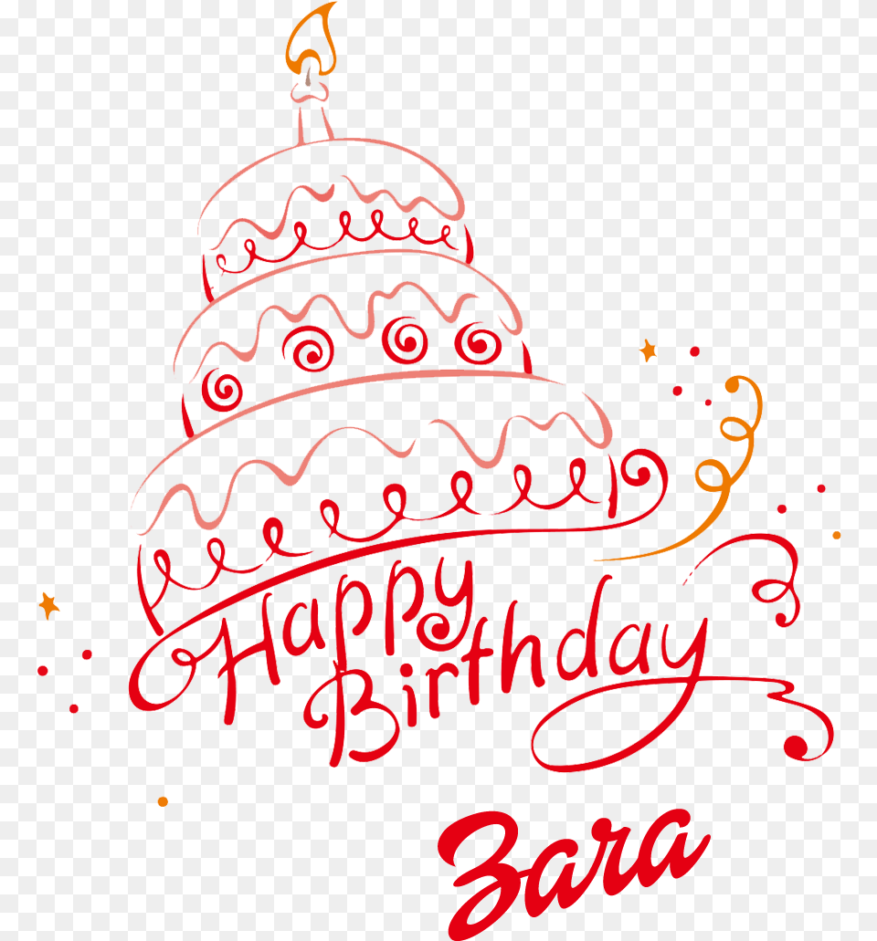 Zara Happy Birthday Vector Cake Name Happy Birthday Zia Cake, Text Png