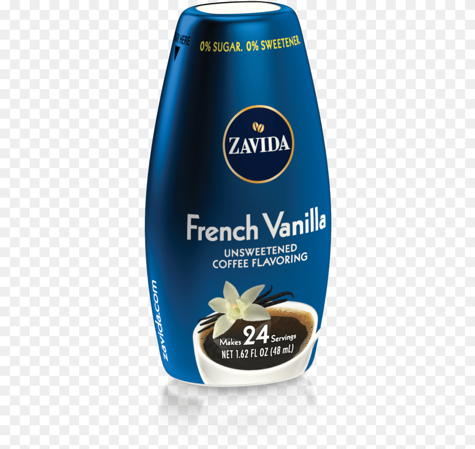 Zavida French Vanilla Unsweetened Flavor Shots, Can, Tin, Bottle, Cup Free Png Download
