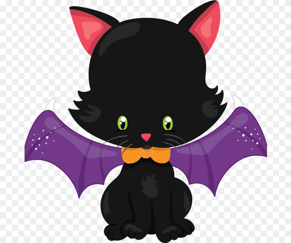 Zazzle Halloween Black Kitten With Bat Wings Tote Bag Cartoon, Animal, Mammal, Baby, Person Png Image