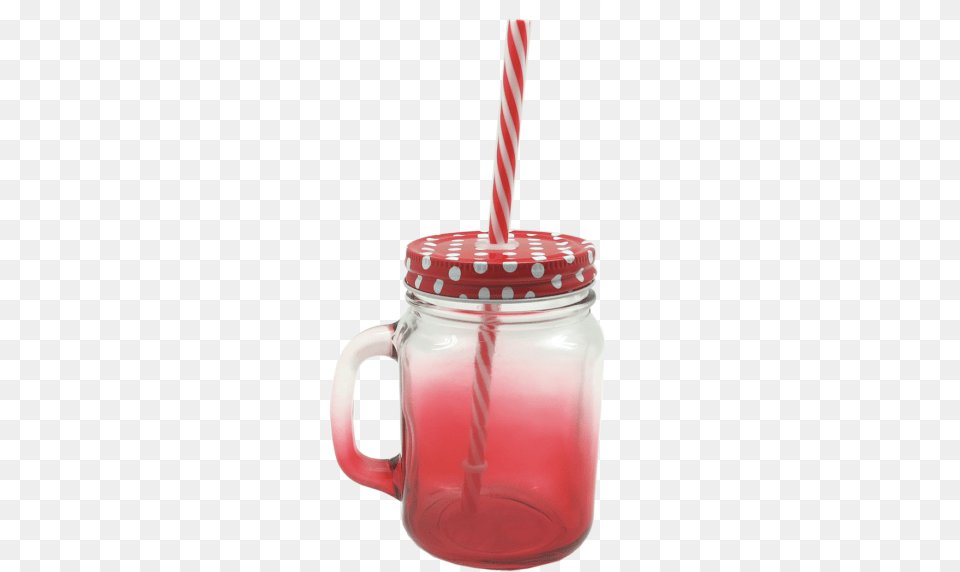 Zb Mason Jar In Red Gradient Drinking Straw, Mason Jar, Smoke Pipe Png Image