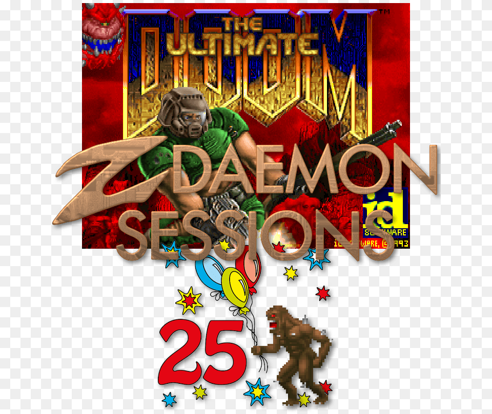 Zds Doom 25y Doom Title Screen, Book, Comics, Publication, Baby Png Image