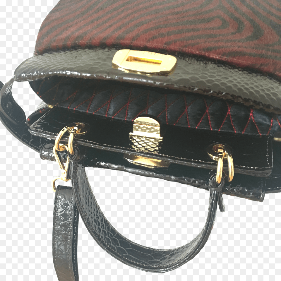 Zebra Animal Print Black Leather Bag Handbag Png Image