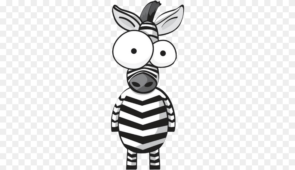 Zebra Blackandwhite Cartoon Zebras With Big Eyes, Animal, Mammal, Nature, Outdoors Png Image