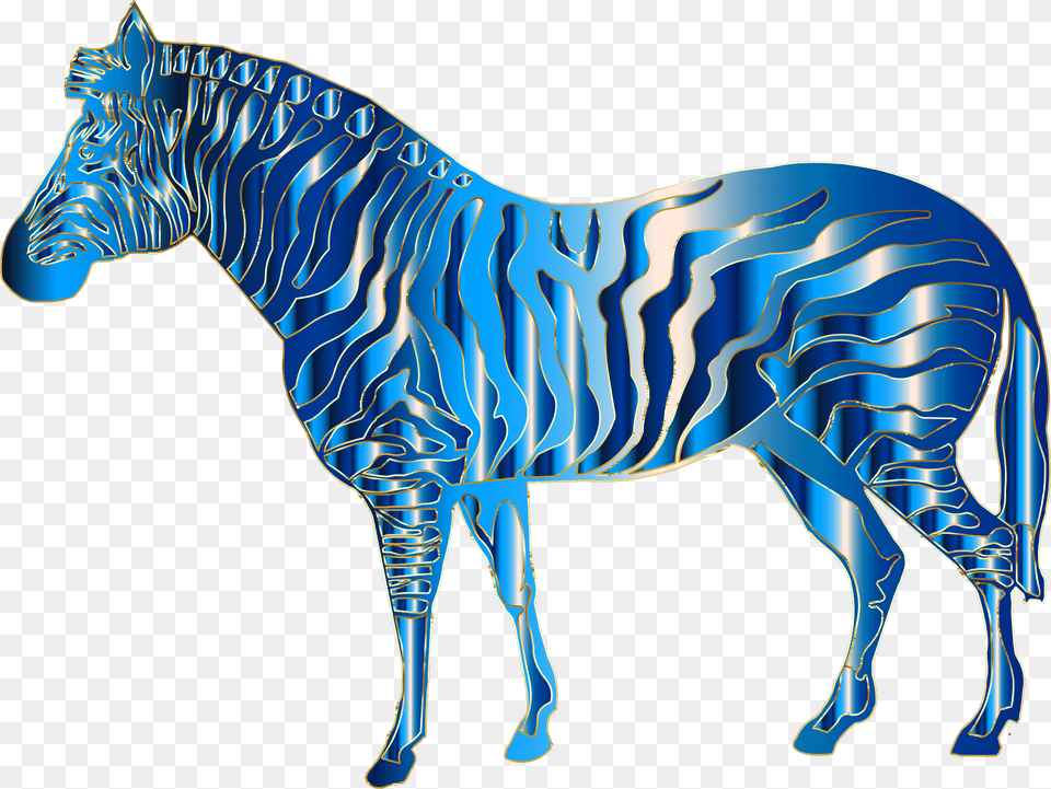 Zebra Color Frame Vector Blue Zebra, Animal, Mammal, Wildlife Free Png Download