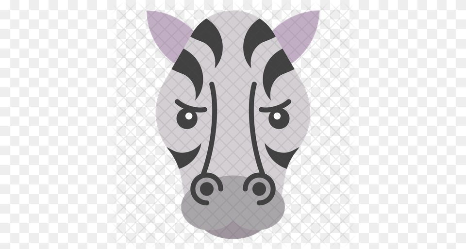 Zebra Face Emoji Icon Cartoon, Animal, Cattle, Cow, Livestock Free Transparent Png