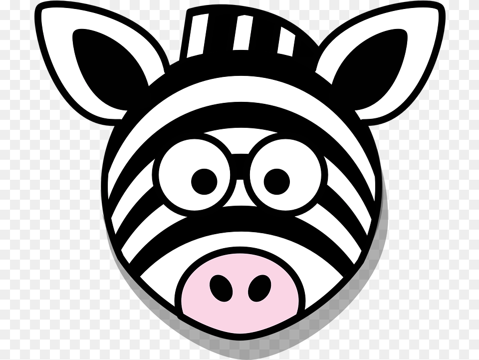 Zebra Head Stupid Cartoon Zebra Clipart, Animal, Mammal, Stencil, Ammunition Free Png