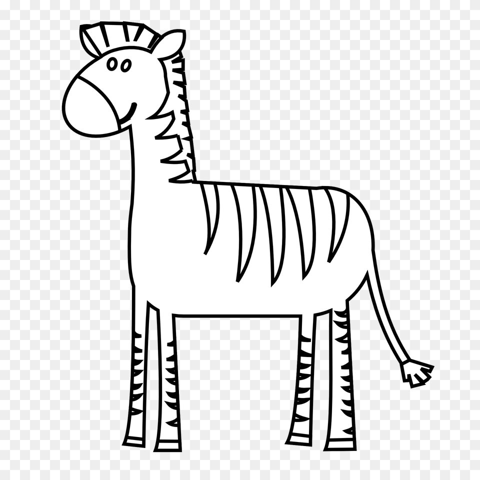 Zebra In Line Drawing, Stencil, Art, Animal, Kangaroo Free Transparent Png