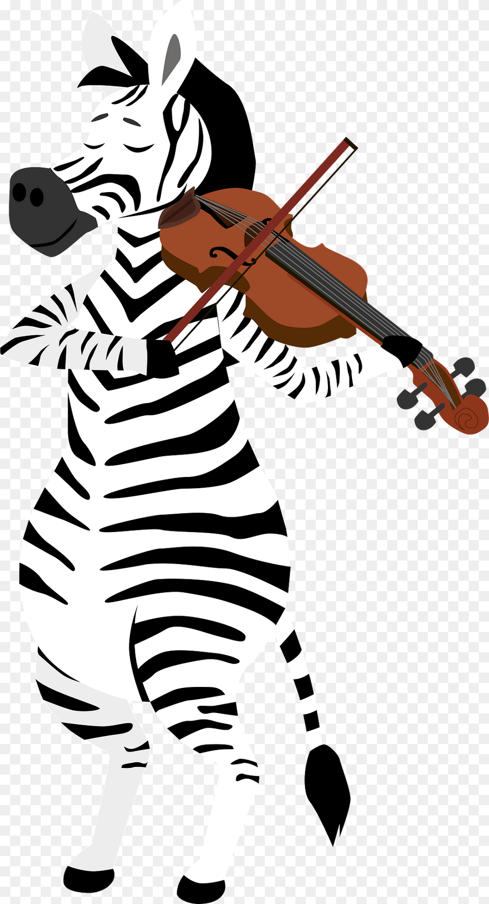 Zebra Playing Violin Clipart Illustration, Baby, Person, Musical Instrument, Face Png