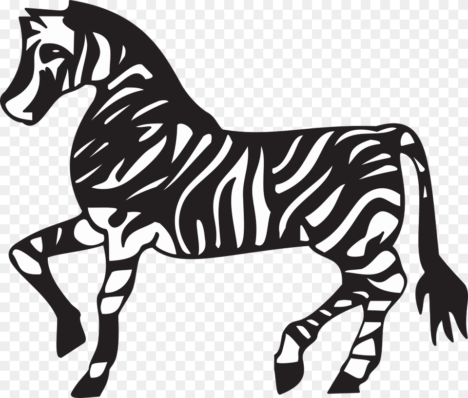 Zebra Zebra Running Clipart, Stencil, Animal, Mammal, Baby Png Image