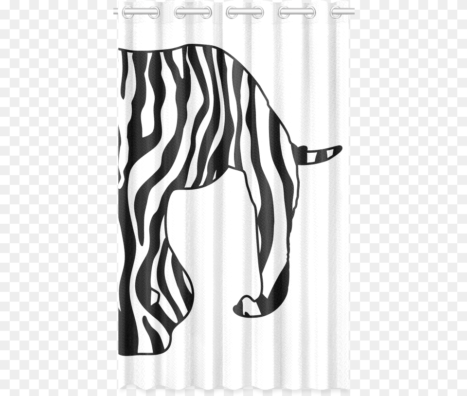 Zebraphant Elephant With Zebra Stripes Black White Zebra, Curtain, Shower Curtain Png