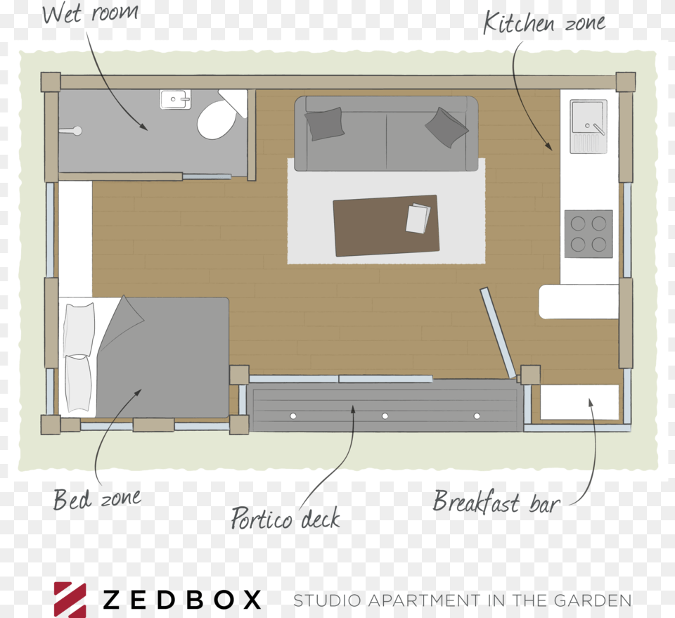 Zedbox Floorplan A4 V1 Garden Office With Toilet, Diagram, Floor Plan Png Image