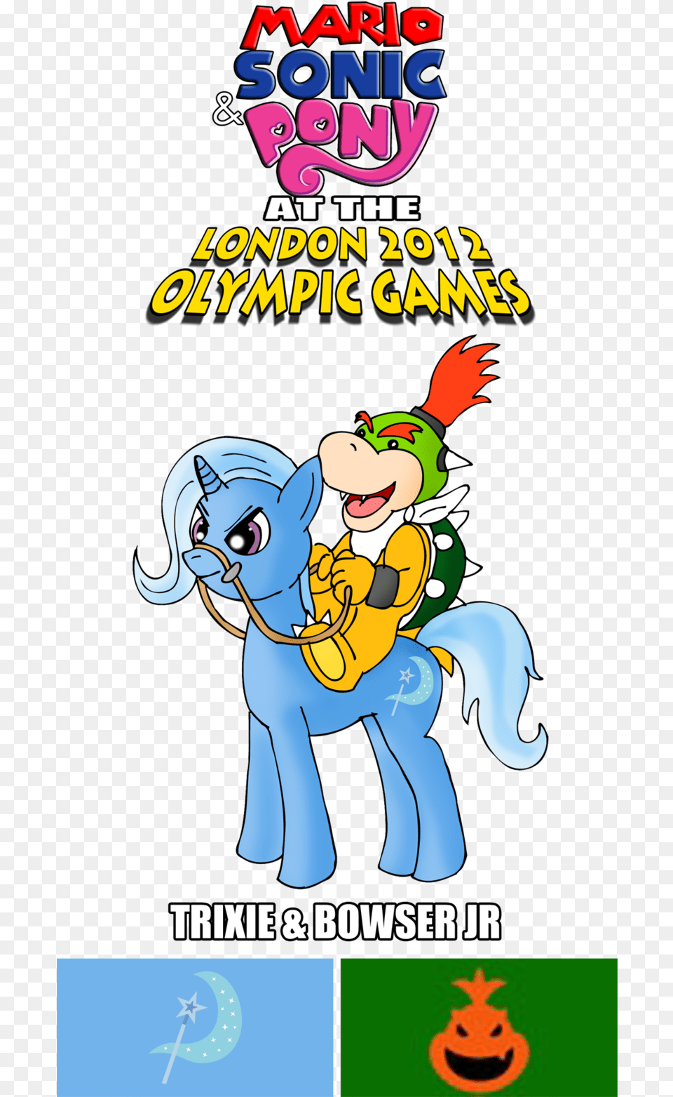 Zefrenchm Bowser Jr Crossover Mario Amp Sonic Mario Bowser Jr Vs Trixie Lulamoon, Book, Publication, Advertisement, Baby Free Png Download