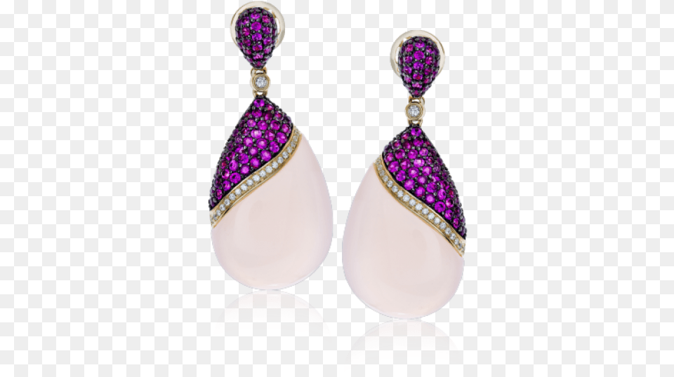 Zeghani 14k Yellow Gold Diamond Pink Sapphire And Earrings, Accessories, Earring, Jewelry, Gemstone Png Image