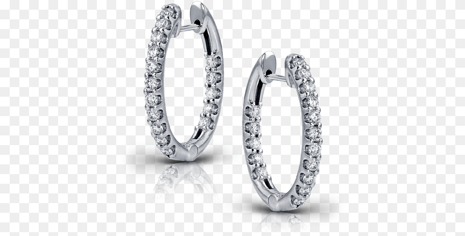 Zeghani Diamond Hoop Earrings Earring, Accessories, Gemstone, Jewelry, Platinum Free Transparent Png