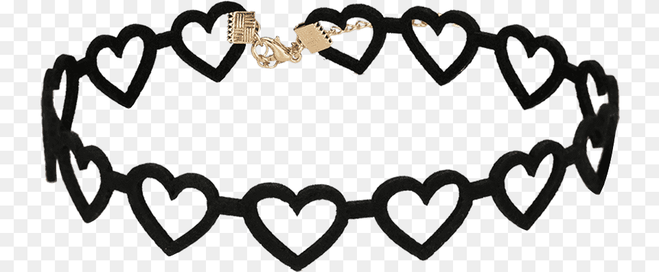 Zegl Fashion Black Choker With Heart Element All Match Choker Heart Black, Accessories, Bracelet, Jewelry Free Png