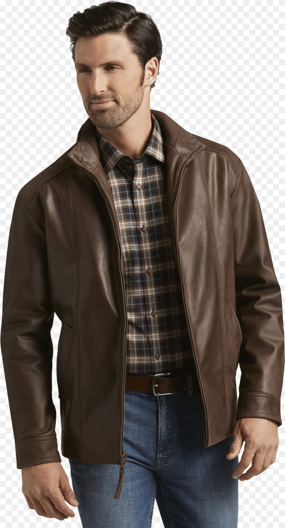 Zegna Leather Jacket Brown, Clothing, Coat, Leather Jacket Png