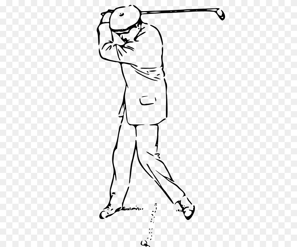 Zeimusu Golfer At The Top Of The Stroke, Gray Free Png Download