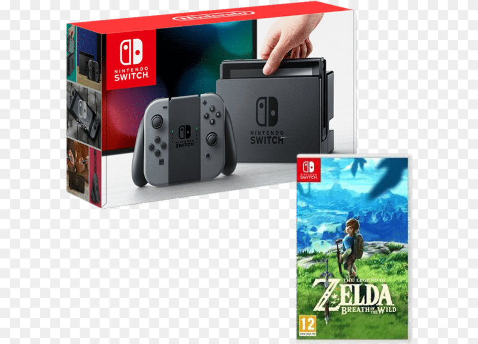 Zelda Botw Nintendo Switch With Gray Joy Con, Person, Camera, Electronics, Video Camera Png