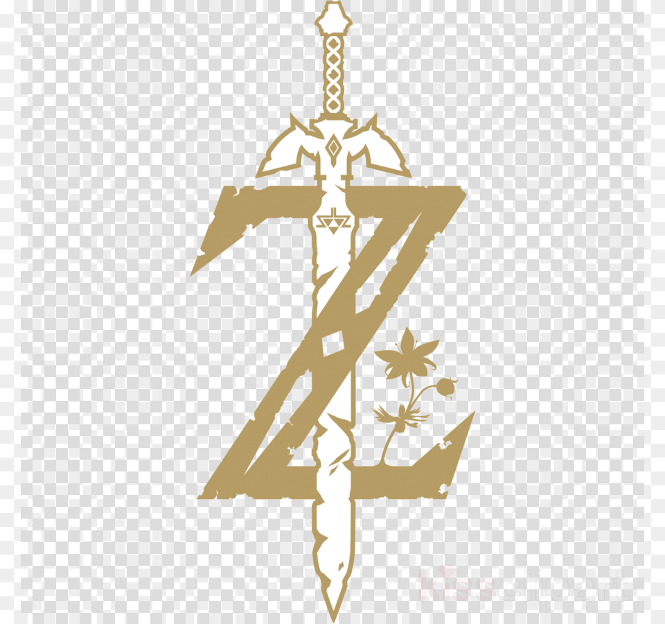 Zelda Breath Of The Wild Logo, Sword, Weapon, Cross, Symbol Free Png Download