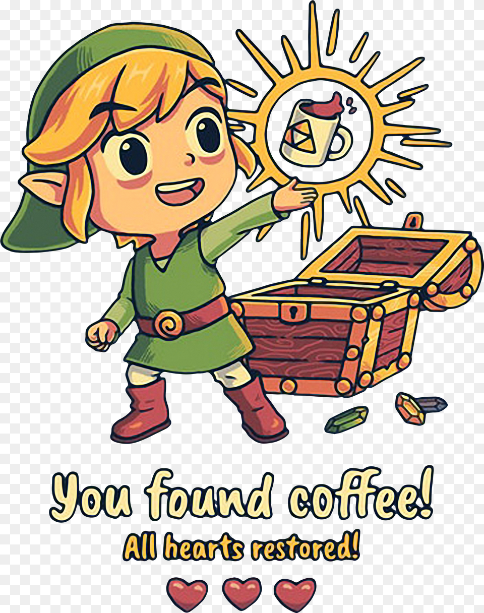 Zelda You Found Coffee All Hearts Restored Shirt Sweater Shirt Png