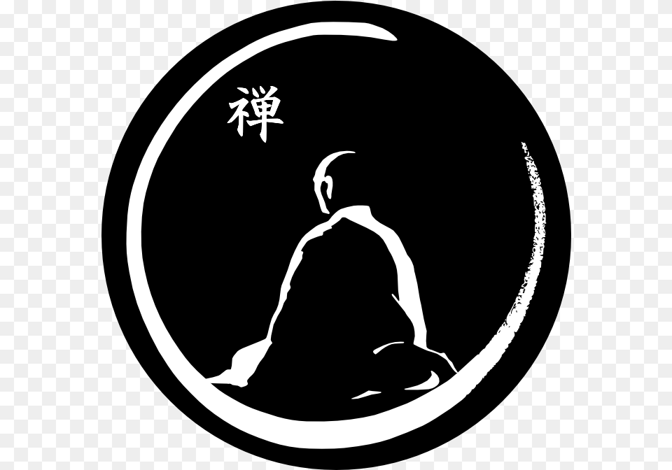 Zen Buddha Logo Karate Black Belt Logo, Stencil, Baby, Person, Silhouette Free Png