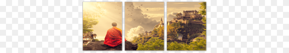 Zen Panoramic Set Of 3 Canvas Wall Art Wallet Of Kai Lung Als Ebook Von Ernest Bramah, Collage, Adult, Person, Monk Png