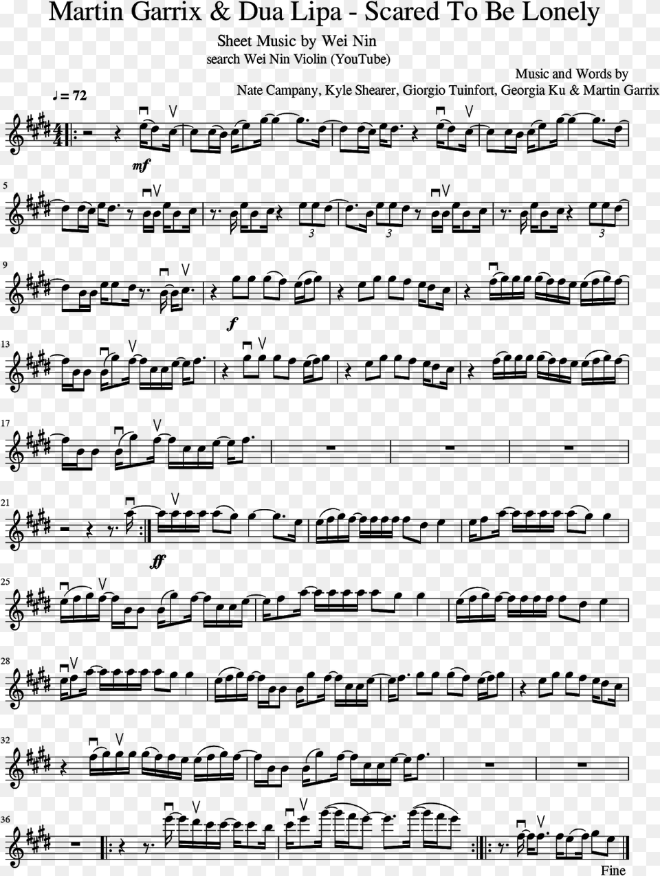 Zen Zen Zense Violin Sheet, Gray Free Png