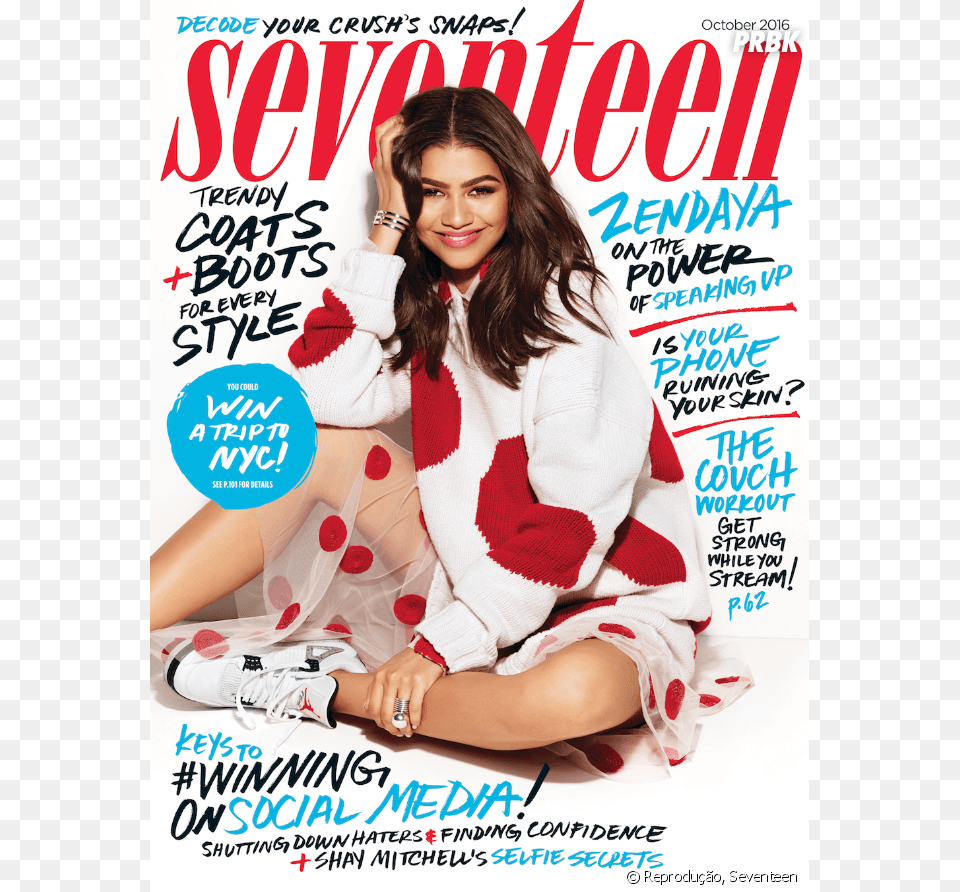 Zendaya Capa Da Nova Da Revista Seventeen, Adult, Female, Person, Publication Png