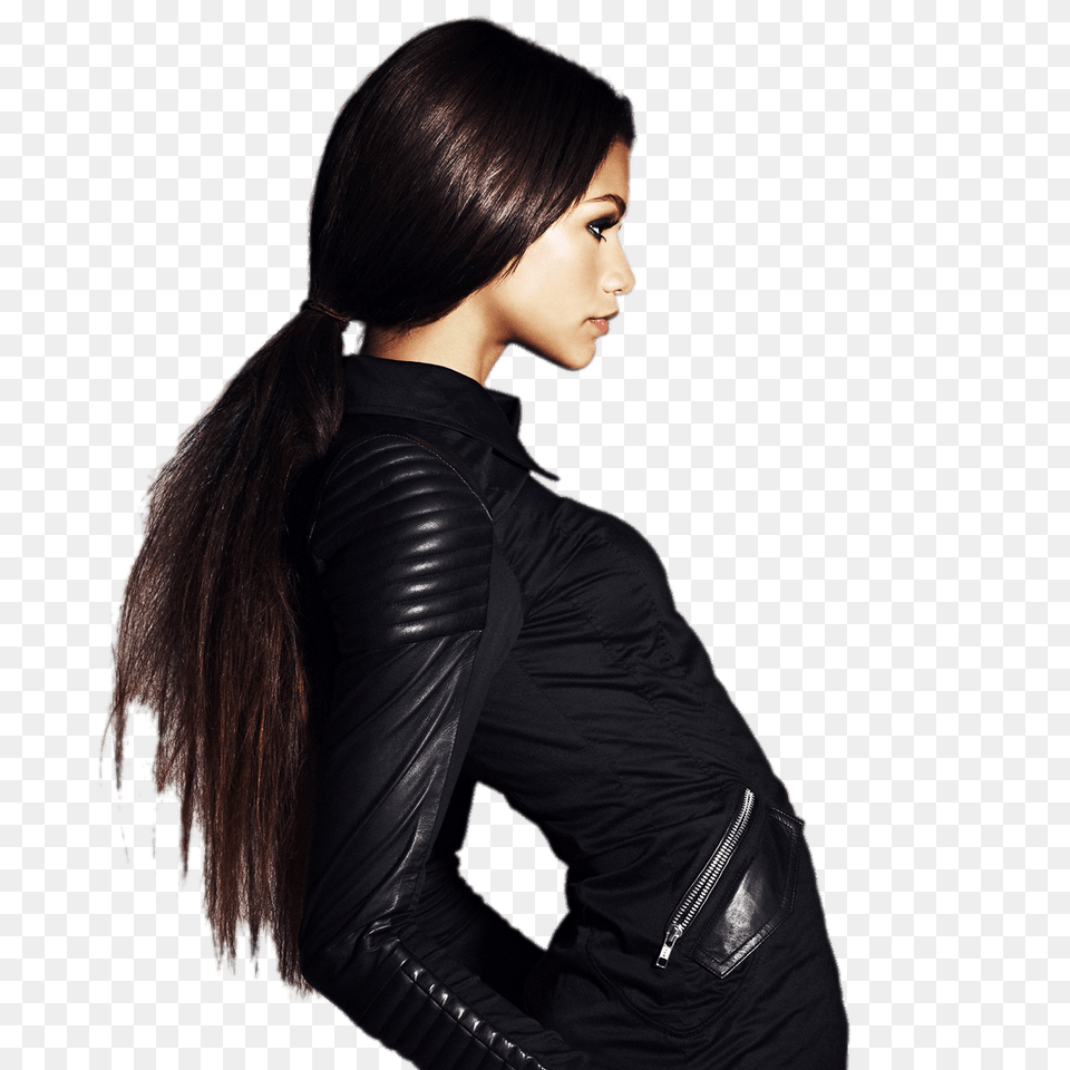 Zendaya Leather Jacket Adult, Sleeve, Person, Long Sleeve Free Transparent Png