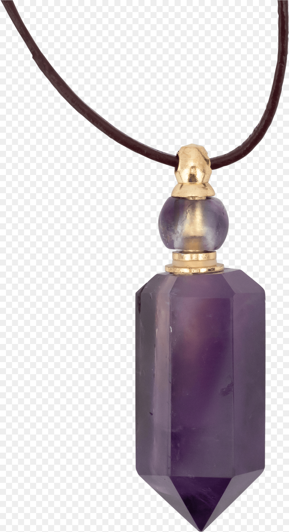 Zengo Amethyst Crystal Vial Necklace, Accessories, Gemstone, Jewelry, Ornament Png Image