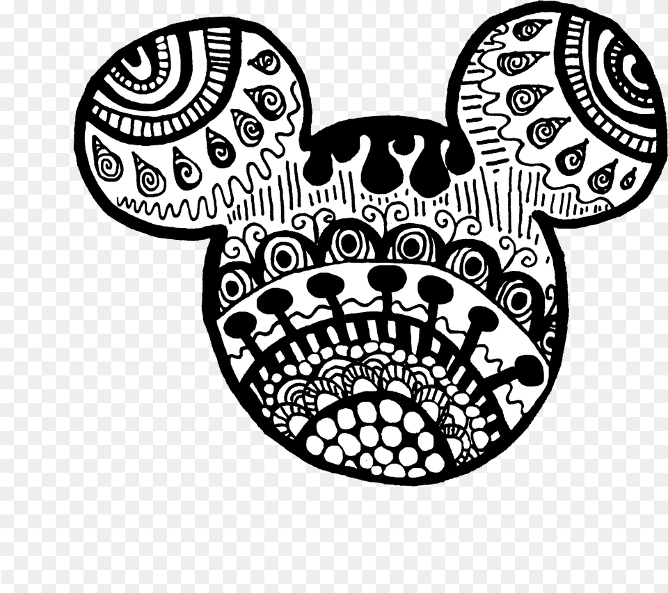 Zentangle Mickey Mouse Zentangle, Art, Doodle, Drawing, Pattern Free Png