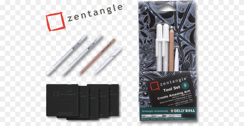 Zentangle Tool Set 9 2 Gelly Roll White Colour Pens, Blade, Dagger, Knife, Weapon Free Transparent Png