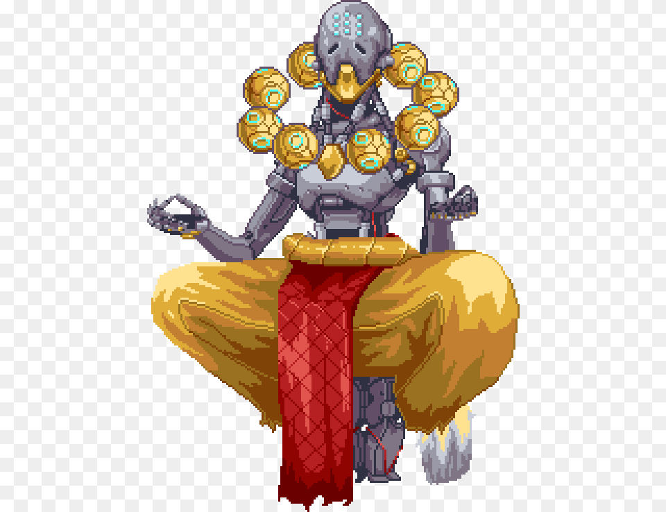 Zenyatta Grid Pewdiepie Pixel Art Minecraft, Clothing, Costume, Person, Adult Png Image