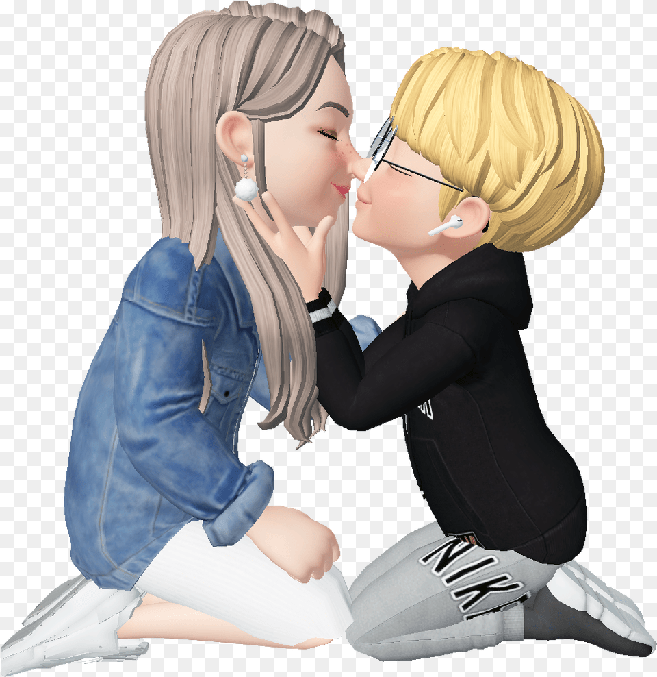Zepeto Aesthetic Tumblr Loveyou Romantic Cute Love, Adult, Person, Kissing, Woman Png Image