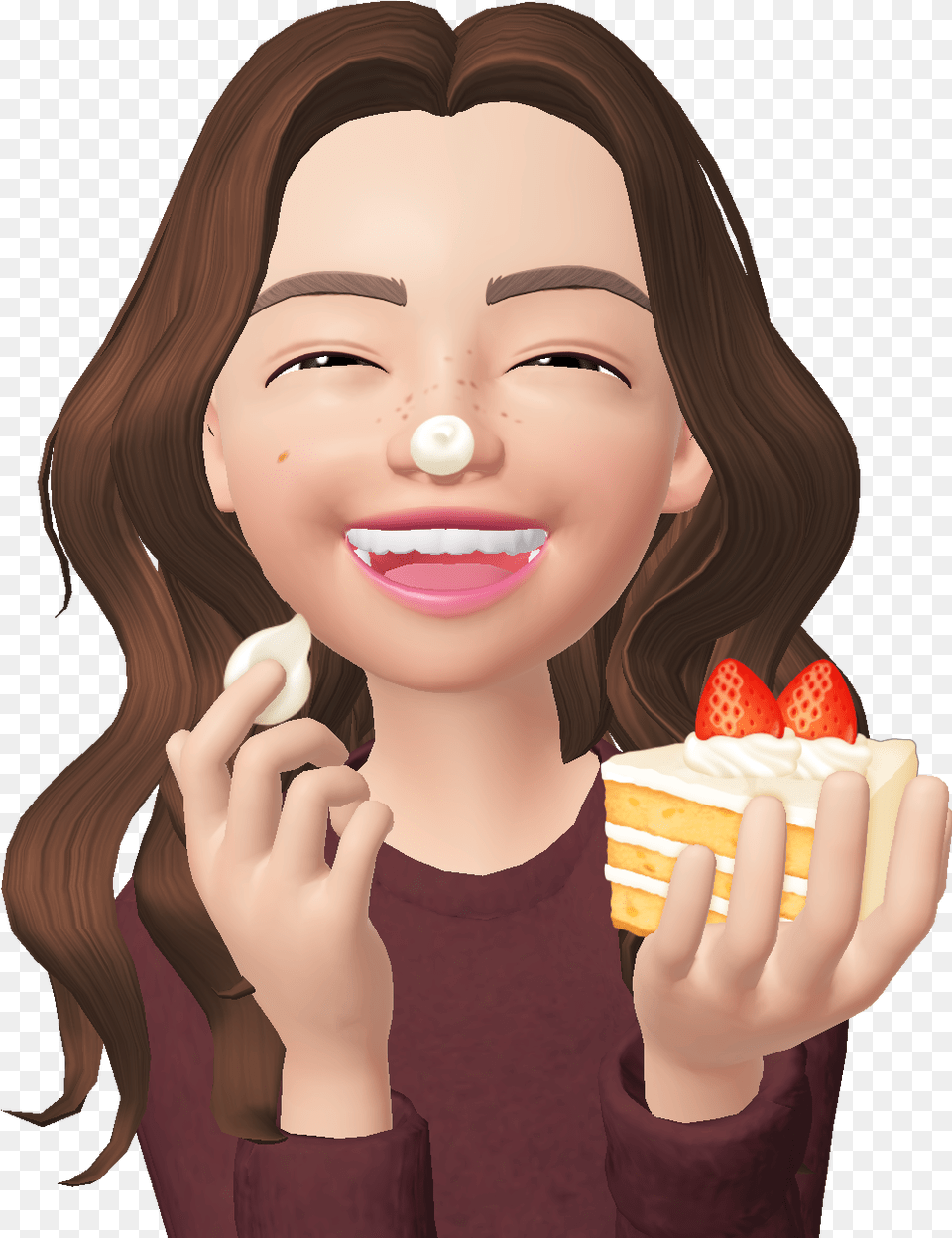 Zepeto Cake Torte Laughing Girl Selfie Yummy Girl Yummy, Adult, Person, Food, Female Free Png