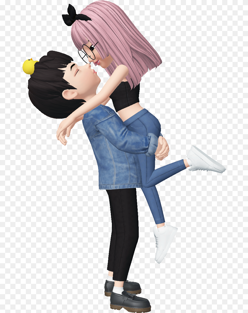 Zepeto Cute Couple Boy Girl Freetoedit Cute Boy And Girl Couple Cartoon Hd, Clothing, Pants, Book, Comics Png Image