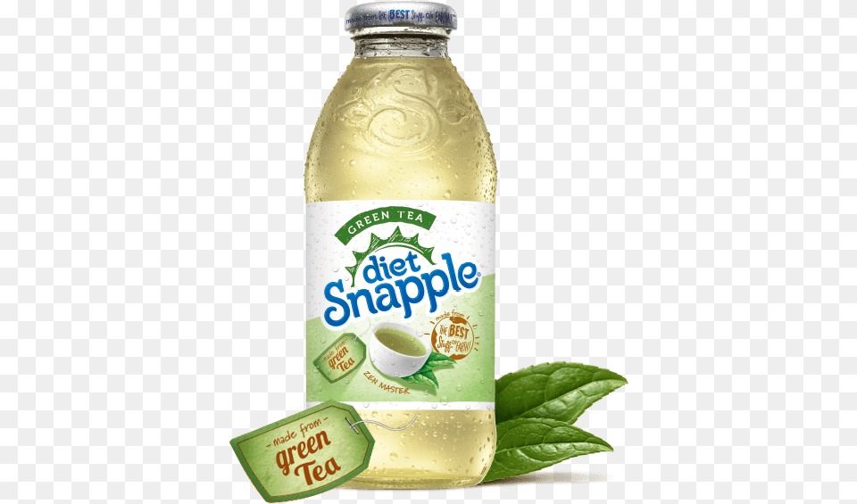 Zero Calories And All Natural Flavors Snapple Green Tea, Beverage, Bottle, Shaker Free Transparent Png