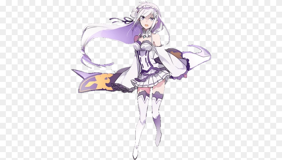 Zero Drawing Anime Emilia Re Zero Sticker, Book, Comics, Publication, Adult Png Image