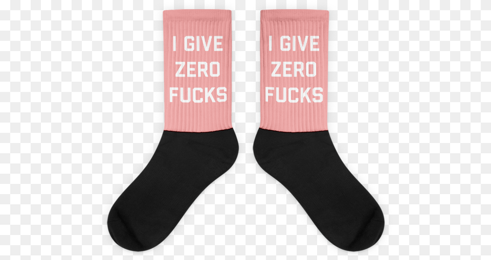Zero Fucks Pink Socks Sock, Clothing, Hosiery Png