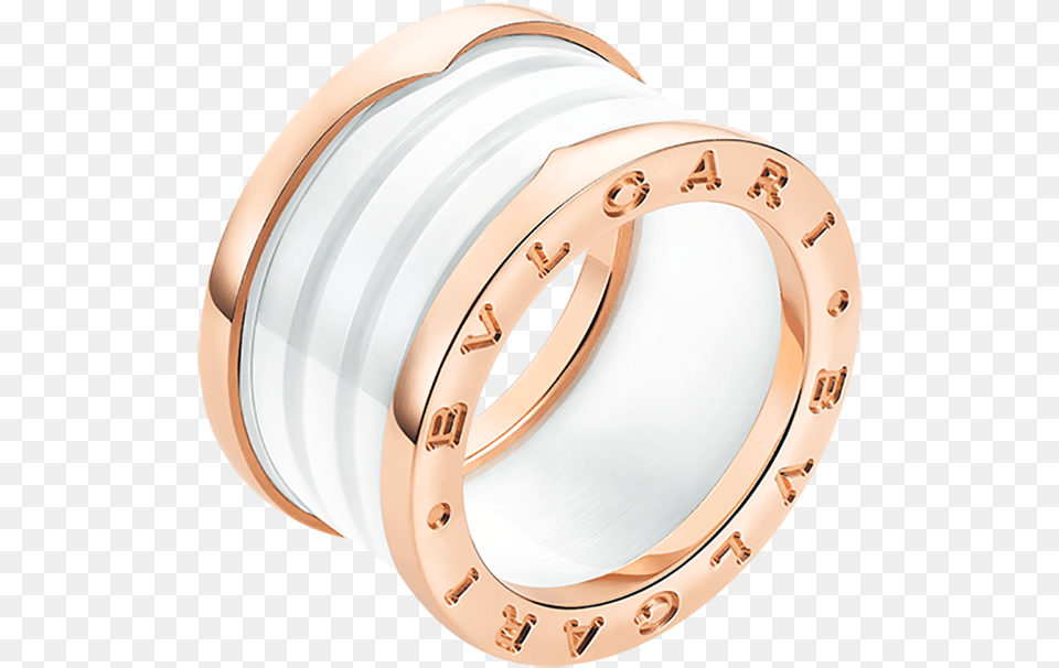 Zero K Pink Gold White Ceramic Ring Bulgari, Accessories, Jewelry, Helmet, Ornament Free Png Download