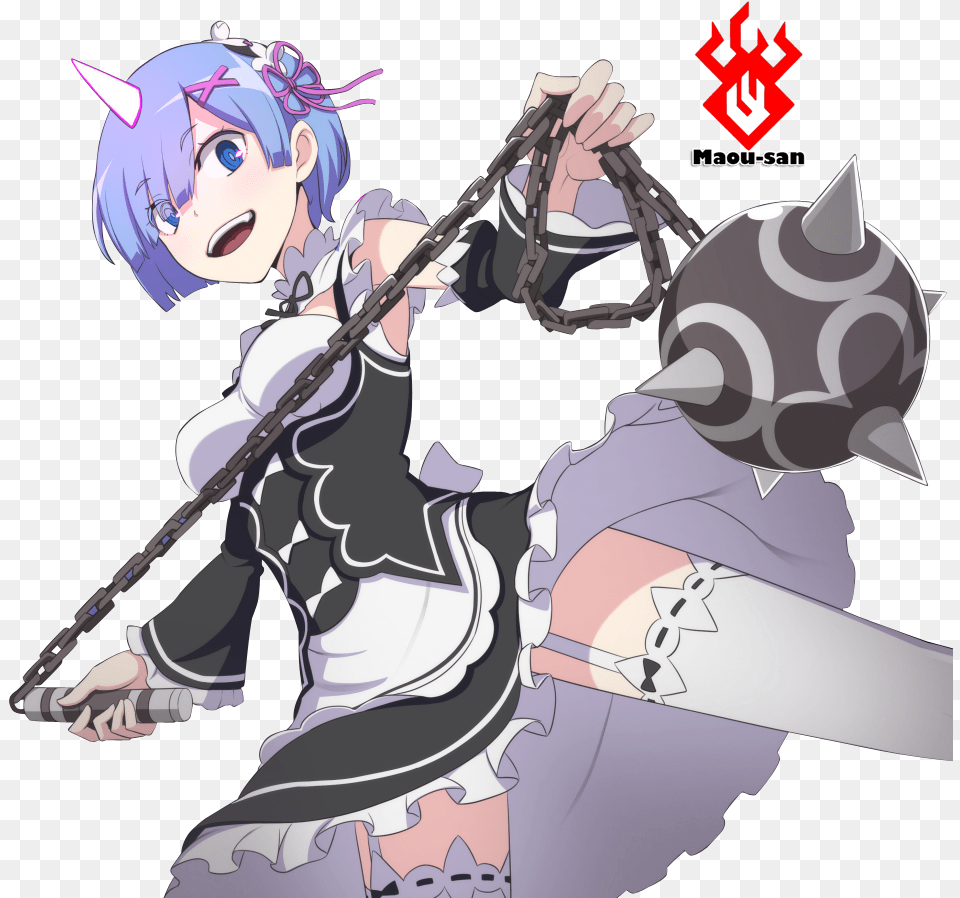 Zero Rem Oni Re Zero Rem Flail, Book, Comics, Publication, Baby Free Transparent Png