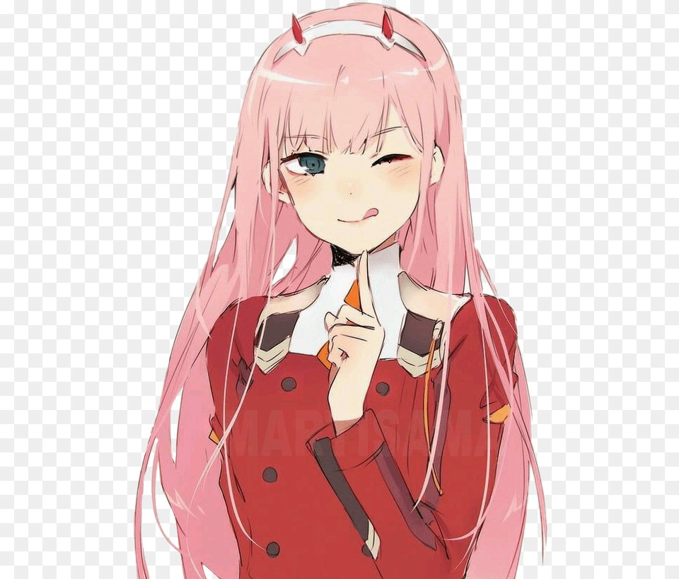Zero Two Heart Transparent Image Zero Two Darling In The Franxx, Publication, Book, Comics, Adult Free Png